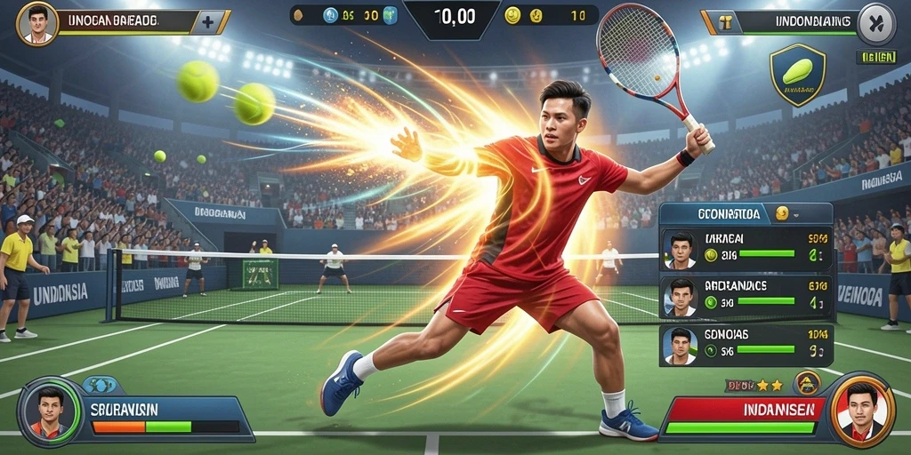 Screenshot menampilkan karakter utama dalam aksi menghindari rintangan.